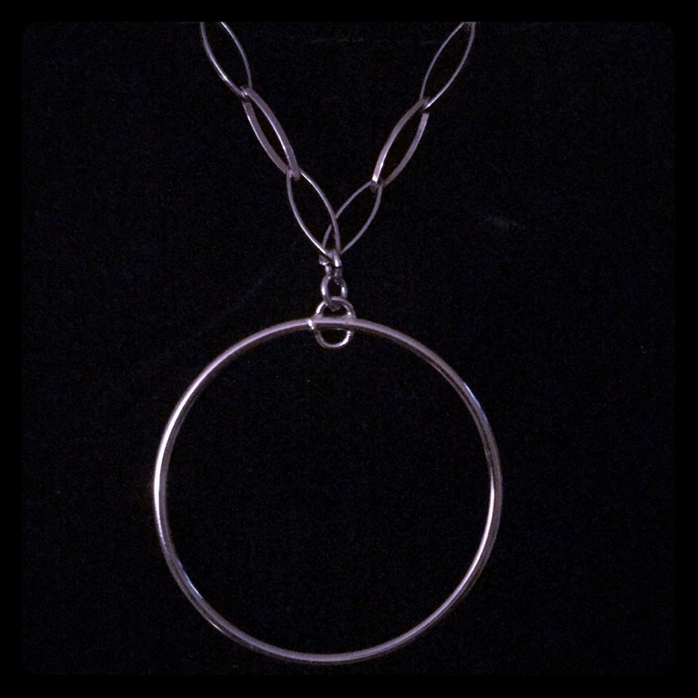 LC Circle Pendant Orzo Chain Choker
